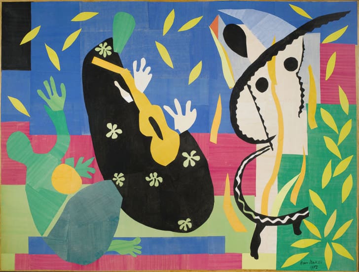 Henri Matisse The sorrow of the king (La tristesse du roi) 1952 gouache on paper, cut and pasted, mounted on canvas, 292 × 386 cm Centre Pompidou. Musée national d’art moderne AM3279P Photo Philippe Migeat – Centre Pompidou, MNAM-CCI / Dist RMNGP Succession H Matisse / Copyright Agency