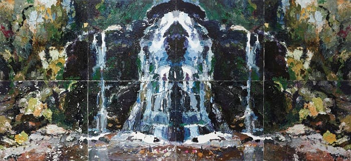 Fairy Bower Rorschach, 2012, Oil on linen 240 x 550 cm overall (Patrick White Bequest Fund 2012, Art Gallery of New South Wales, Sydney)