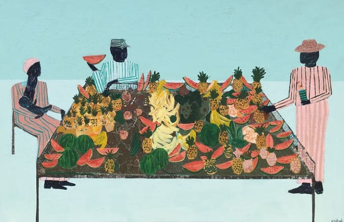 Le marché, Acrylic on Canvas 200 x 310 cm, Private Collection, Sydney.