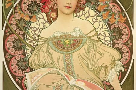 Alphonse Mucha 'Reverie' 1898, colour lithograph, 72.7 x 55.2 cm © Mucha Trust 2024***These images may only be used in conjunction with editorial coverage of the 'Alphonse Mucha: Spirit of Art Nouveau' exhibition on display 15 June-22 September 2024, at the Art Gallery of New South Wales and strictly in accordance with the terms of access to these images – see www.artgallery.nsw.gov.au/info/access-to-agnsw-media-room-tcs . Without limiting those terms, these images must not be cropped or overwritten; prior approval in writing is required for use as a cover; caption details must accompany reproductions of the images; and archiving is not permitted.***
Media contact: media@ag.nsw.gov.au